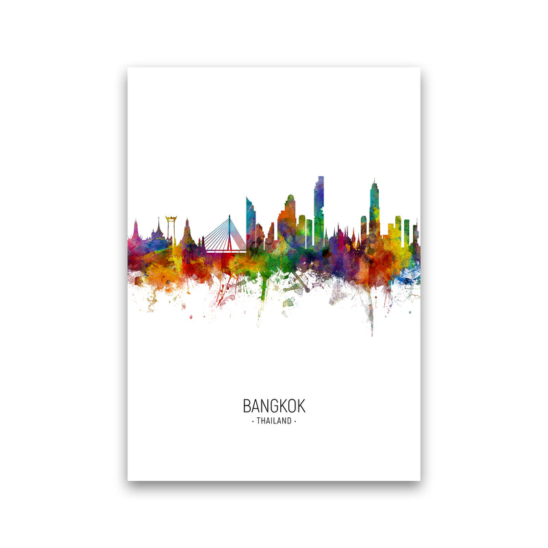Bangkok Thailand Skyline Portrait Art Print by Michael Tompsett Print Only