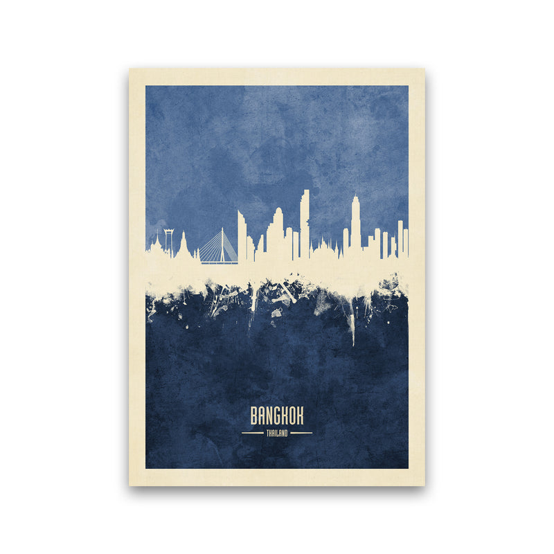 Bangkok Thailand Skyline Portrait Navy Art Print by Michael Tompsett Print Only