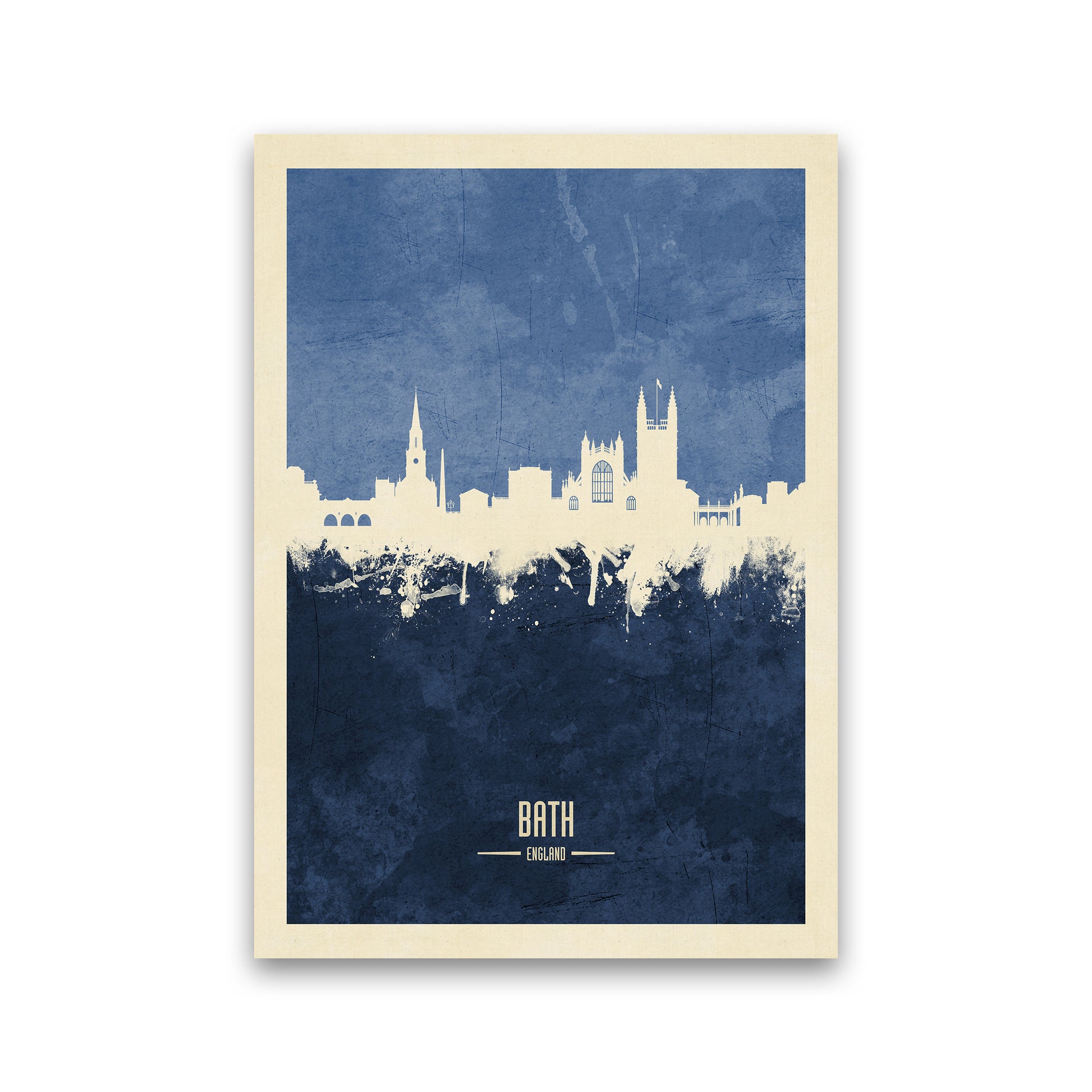 Bath England Skyline Portrait Navy Art Print by Michael Tompsett Print Only