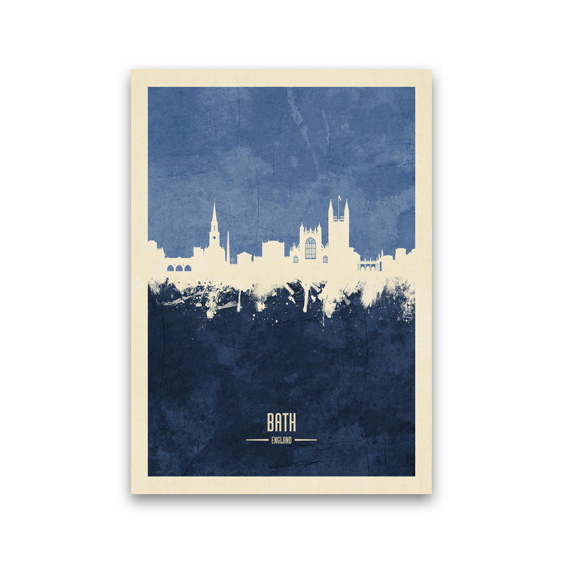 Bath England Skyline Portrait Navy Art Print by Michael Tompsett Print Only