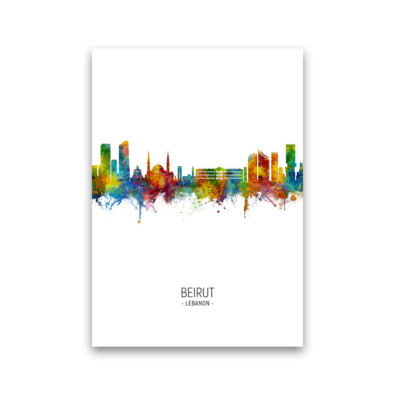 Beirut Lebanon Skyline Portrait Art Print by Michael Tompsett Print Only