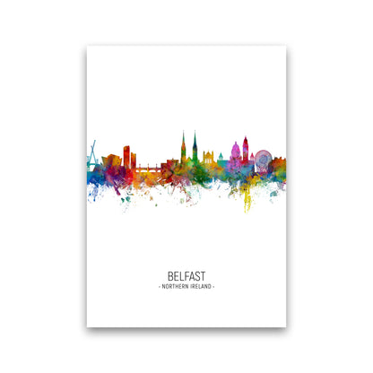 Belfast Northern Ireland Skyline Portrait Art Print by Michael Tompsett Print Only