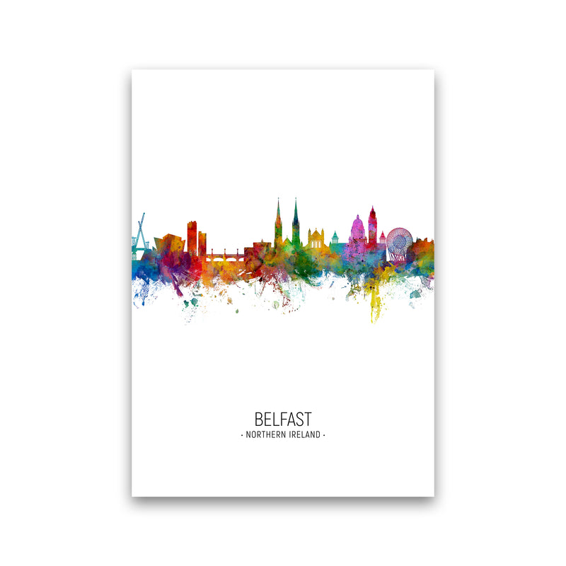 Belfast Northern Ireland Skyline Portrait Art Print by Michael Tompsett Print Only