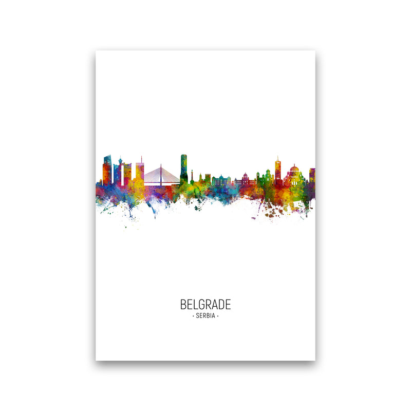 Belgrade Serbia Skyline Portrait Art Print by Michael Tompsett Print Only