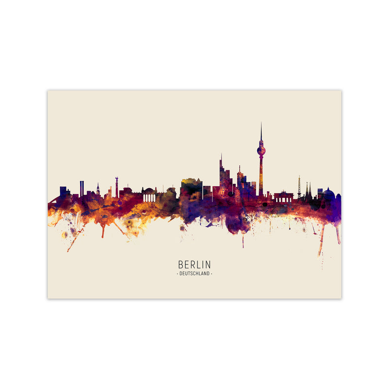 Berlin Deutschland Skyline Autumn City Name Art Print by Michael Tompsett Print Only