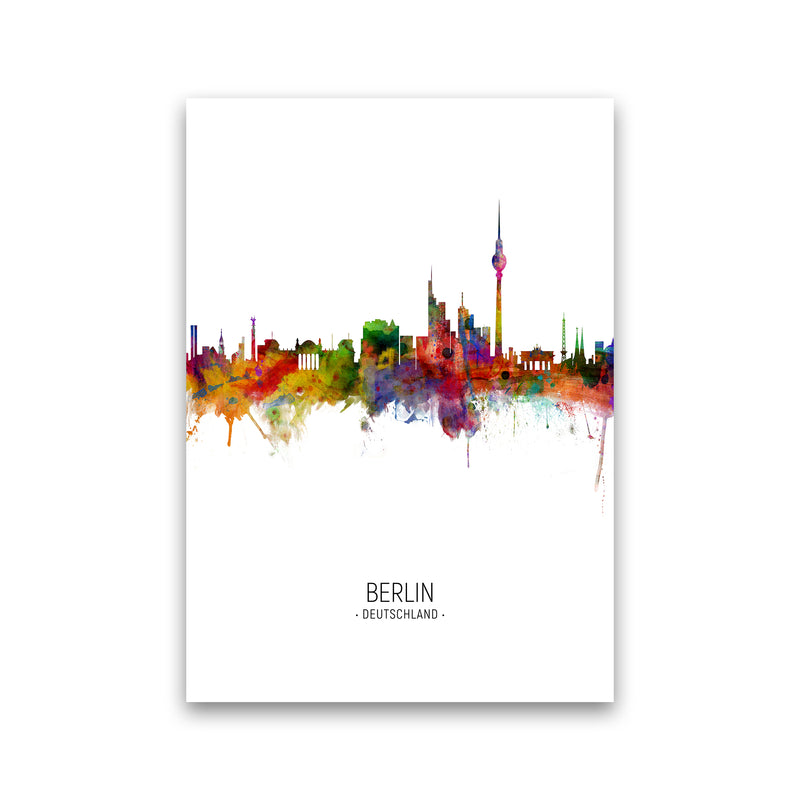 Berlin Germany Skyline Portrait Art Print by Michael Tompsett Print Only