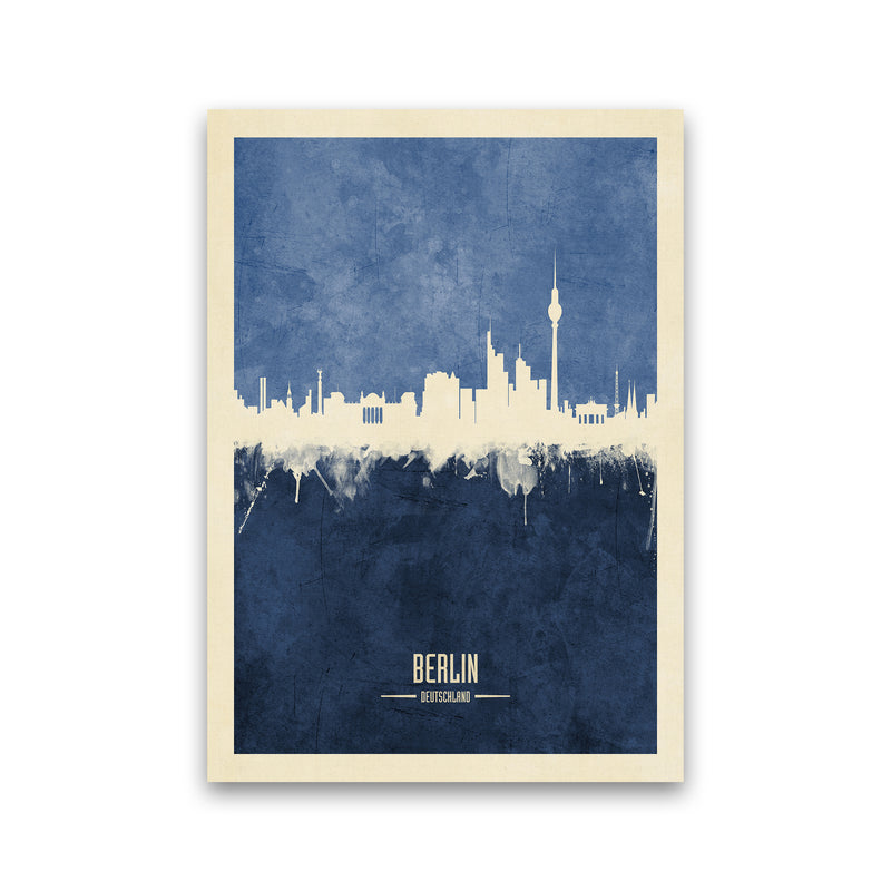 Berlin Germany Skyline Portrait Navy Art Print by Michael Tompsett Print Only