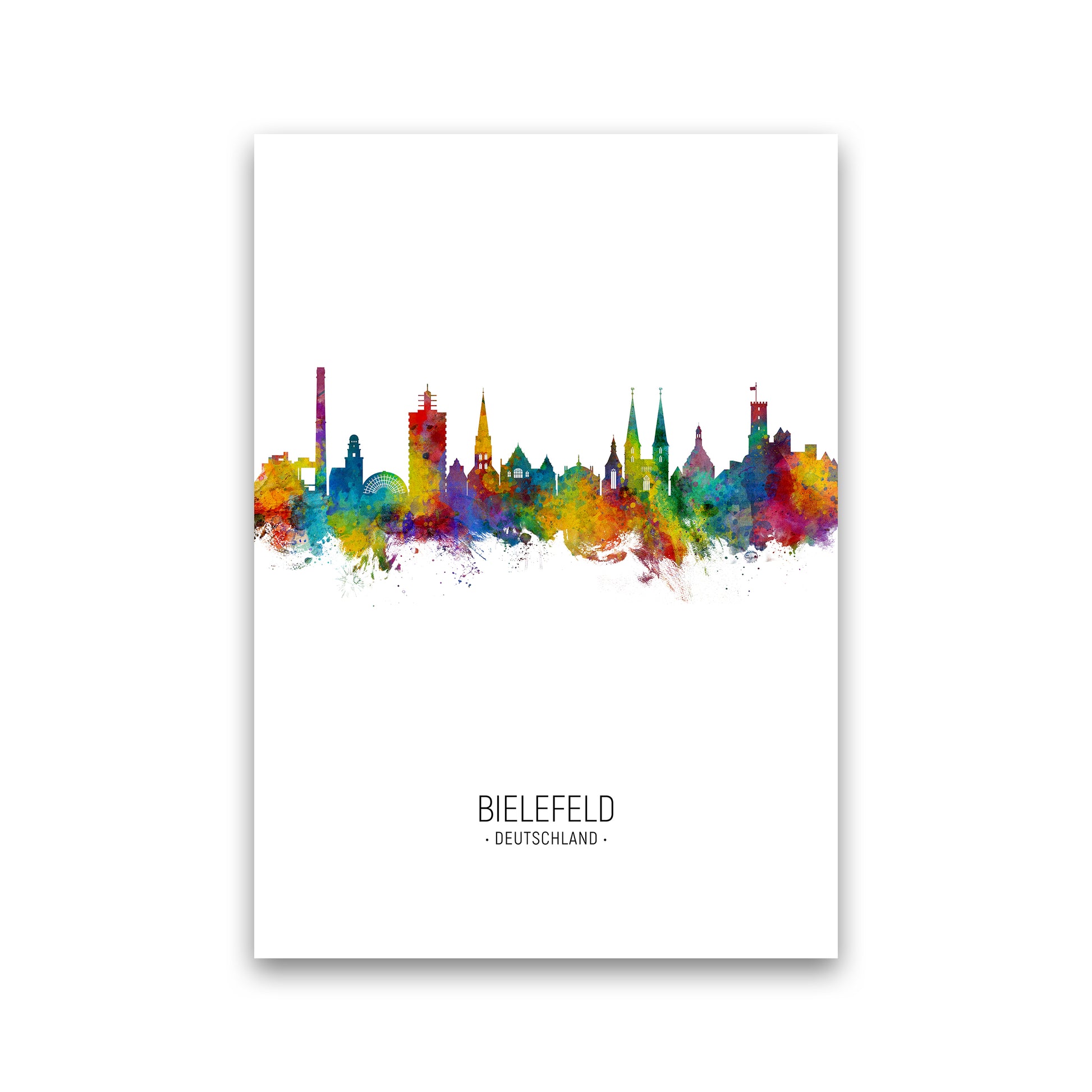 Bielefeld Deutschland Skyline Portrait Art Print by Michael Tompsett Print Only