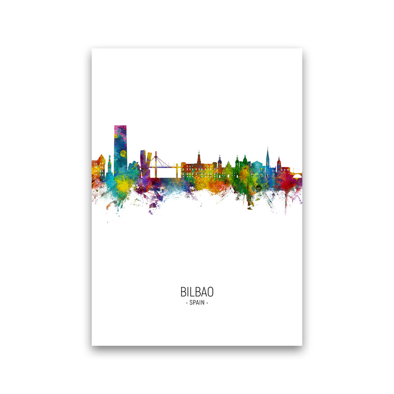 Bilbao Spain Skyline Portrait Art Print by Michael Tompsett Print Only