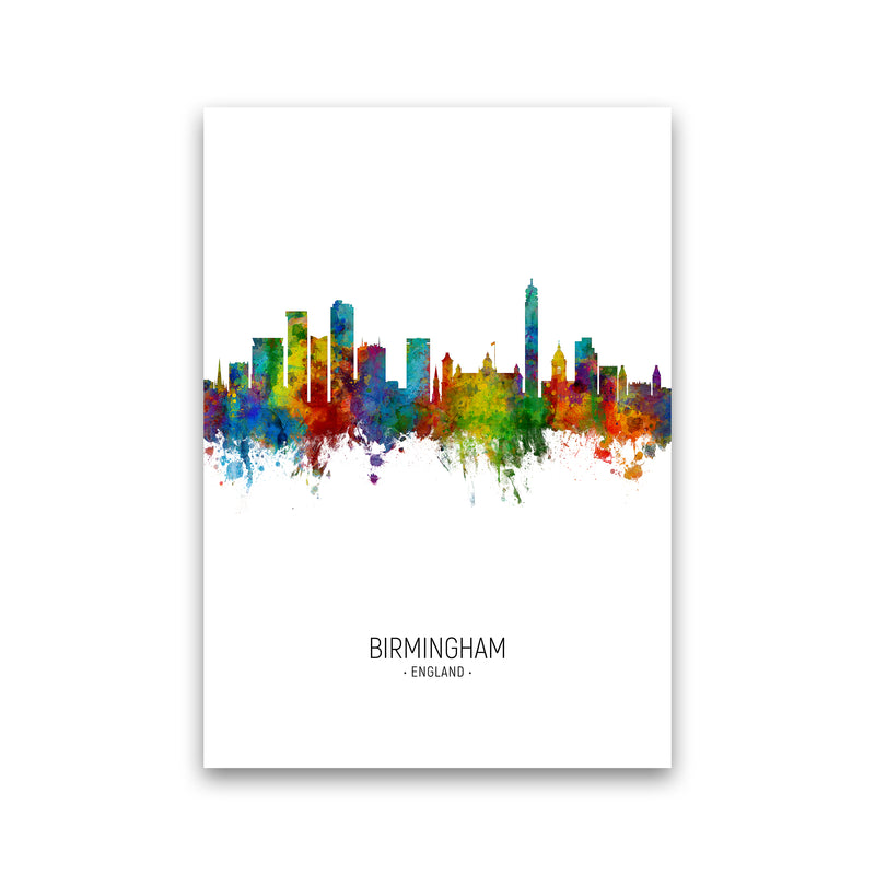 Birmingham England Skyline Portrait Art Print by Michael Tompsett Print Only