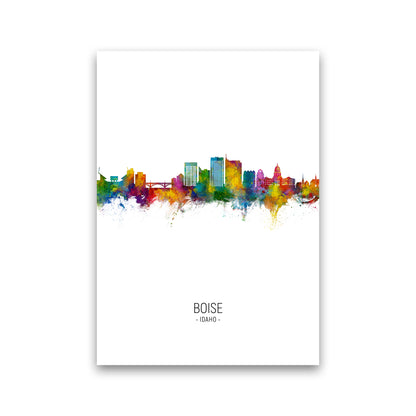 Boise Idaho Skyline Portrait Art Print by Michael Tompsett Print Only