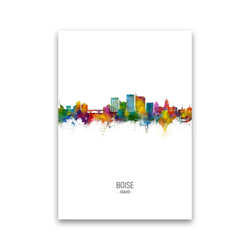 Boise Idaho Skyline Portrait Art Print by Michael Tompsett Print Only