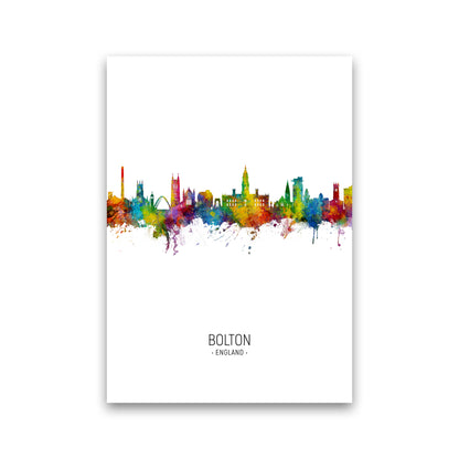 Bolton England Skyline Portrait Art Print by Michael Tompsett Print Only