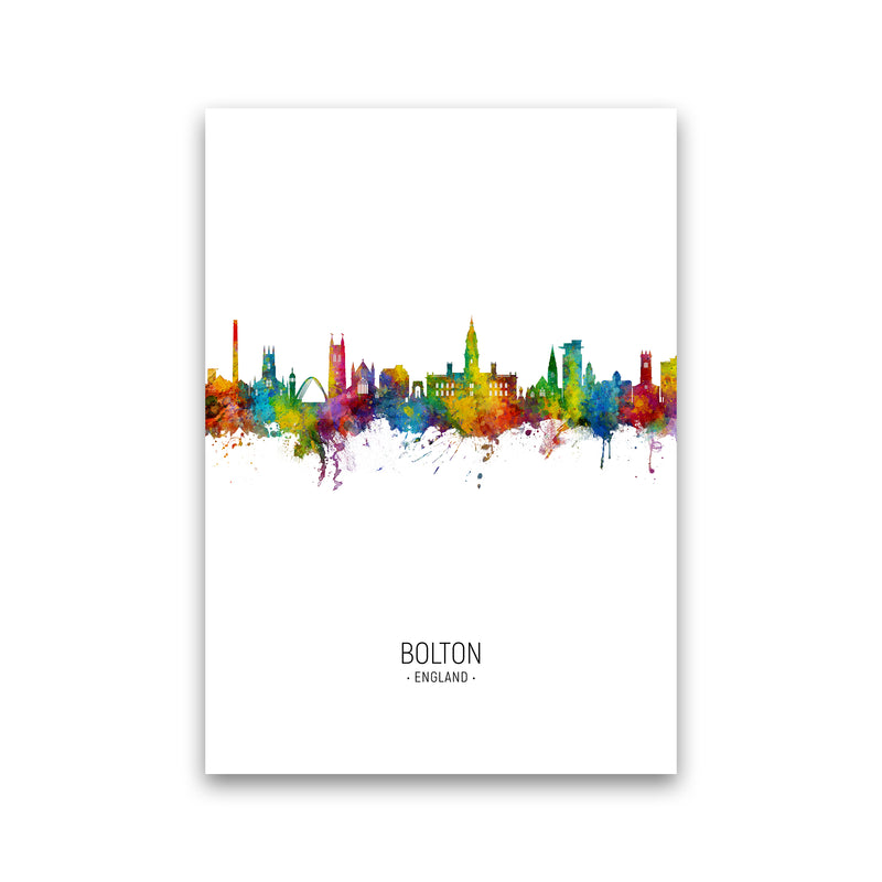 Bolton England Skyline Portrait Art Print by Michael Tompsett Print Only