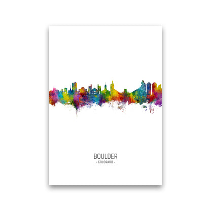 Boulder Colorado Skyline Portrait Art Print by Michael Tompsett Print Only