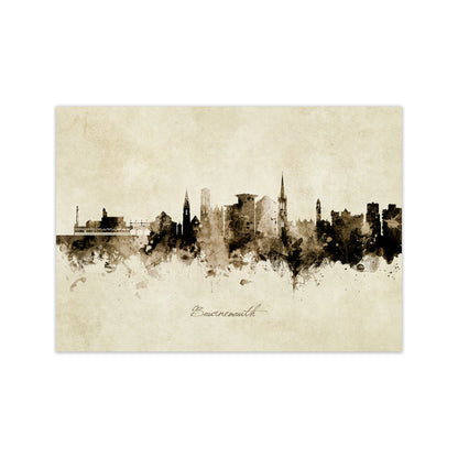Bournemouth England Skyline Vintage Art Print by Michael Tompsett Print Only
