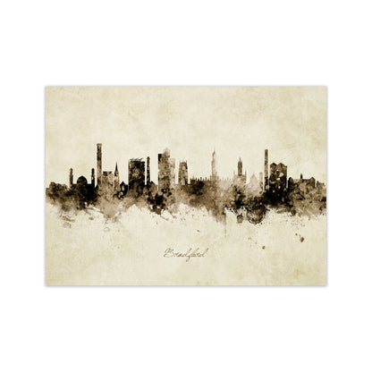Bradford England Skyline Vintage Art Print by Michael Tompsett Print Only