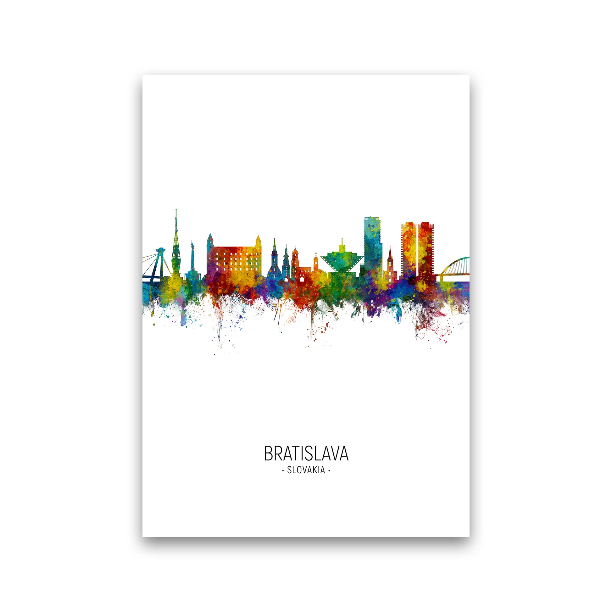 Bratislava Slovakia Skyline Portrait Art Print by Michael Tompsett Print Only