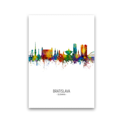 Bratislava Slovakia Skyline Portrait Art Print by Michael Tompsett Print Only