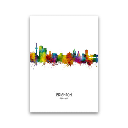 Brighton England Skyline Portrait Art Print by Michael Tompsett Print Only