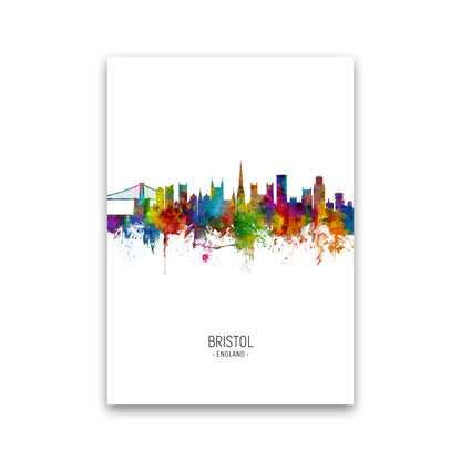 Bristol England Skyline Portrait Art Print by Michael Tompsett Print Only