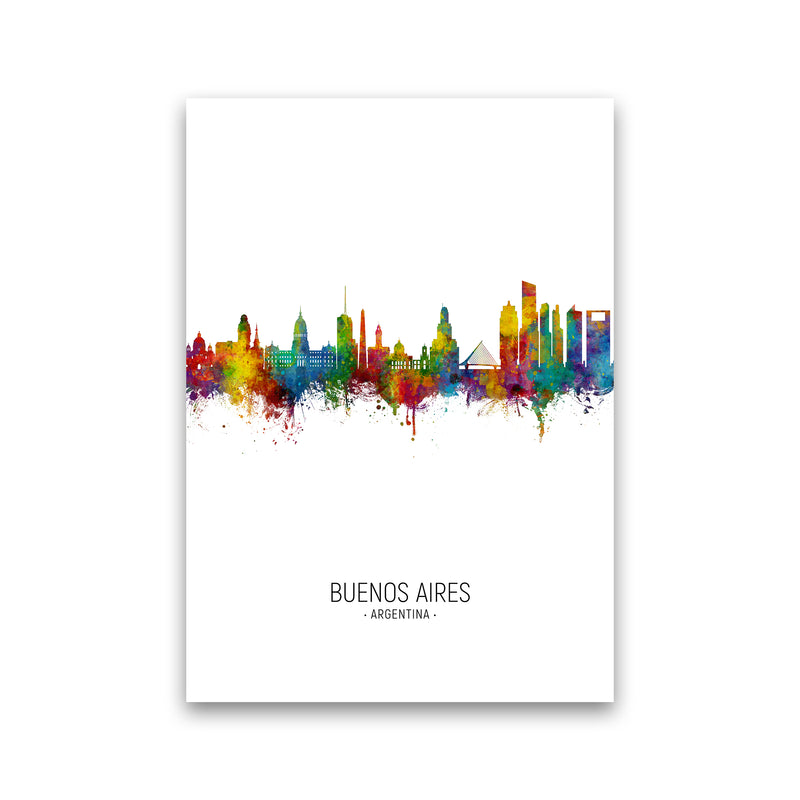 Buenos Aires Argentina Skyline Portrait Art Print by Michael Tompsett Print Only