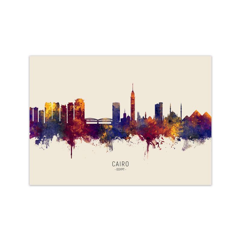 Cairo Egypt Skyline Autumn City Name Art Print by Michael Tompsett Print Only