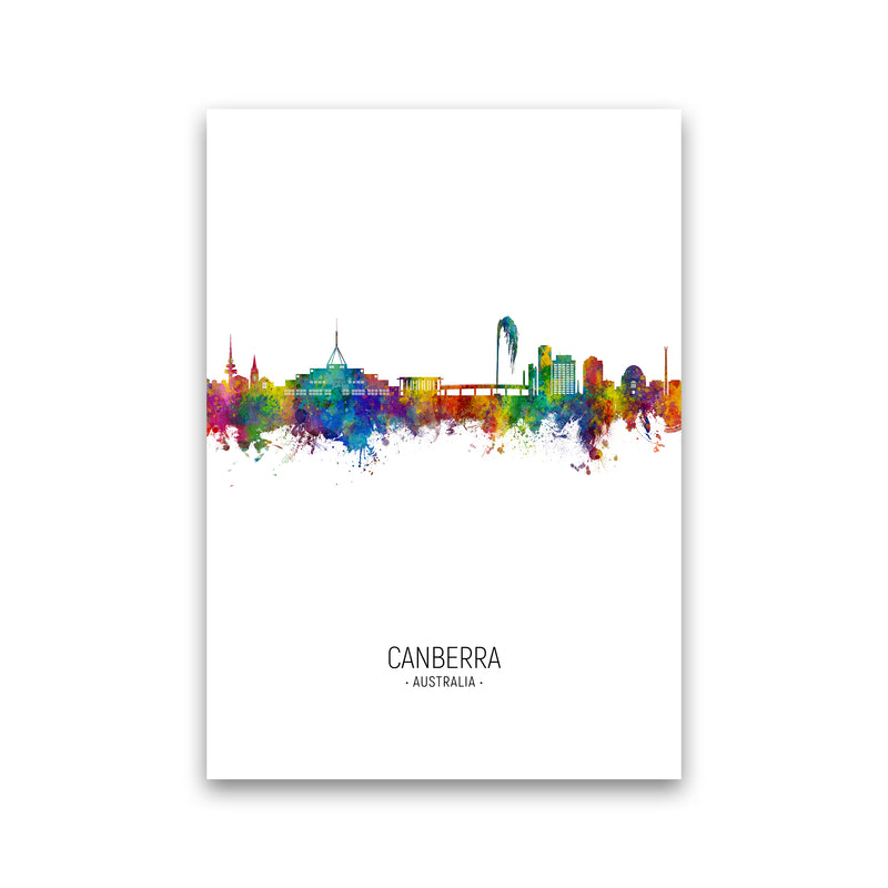 Canberra Australia Skyline Portrait Art Print by Michael Tompsett Print Only