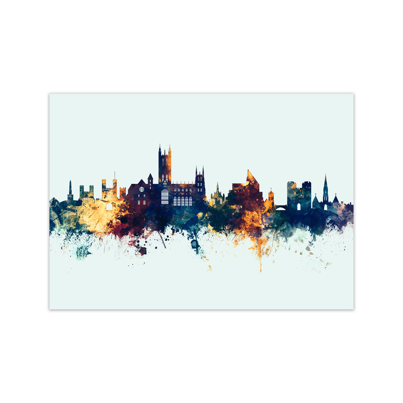 Canterbury England Skyline Blue Orange Art Print by Michael Tompsett Print Only