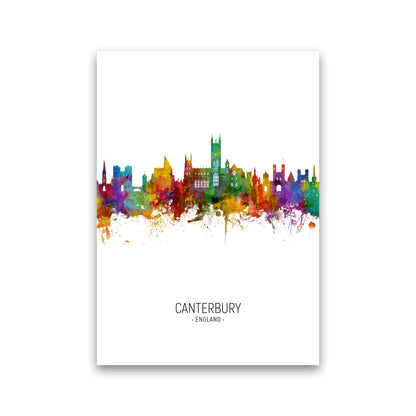 Canterbury England Skyline Portrait Art Print by Michael Tompsett Print Only