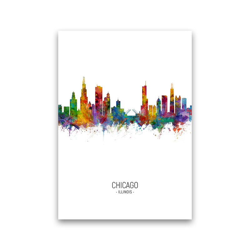 Chicago Illinois Skyline Portrait Art Print by Michael Tompsett Print Only