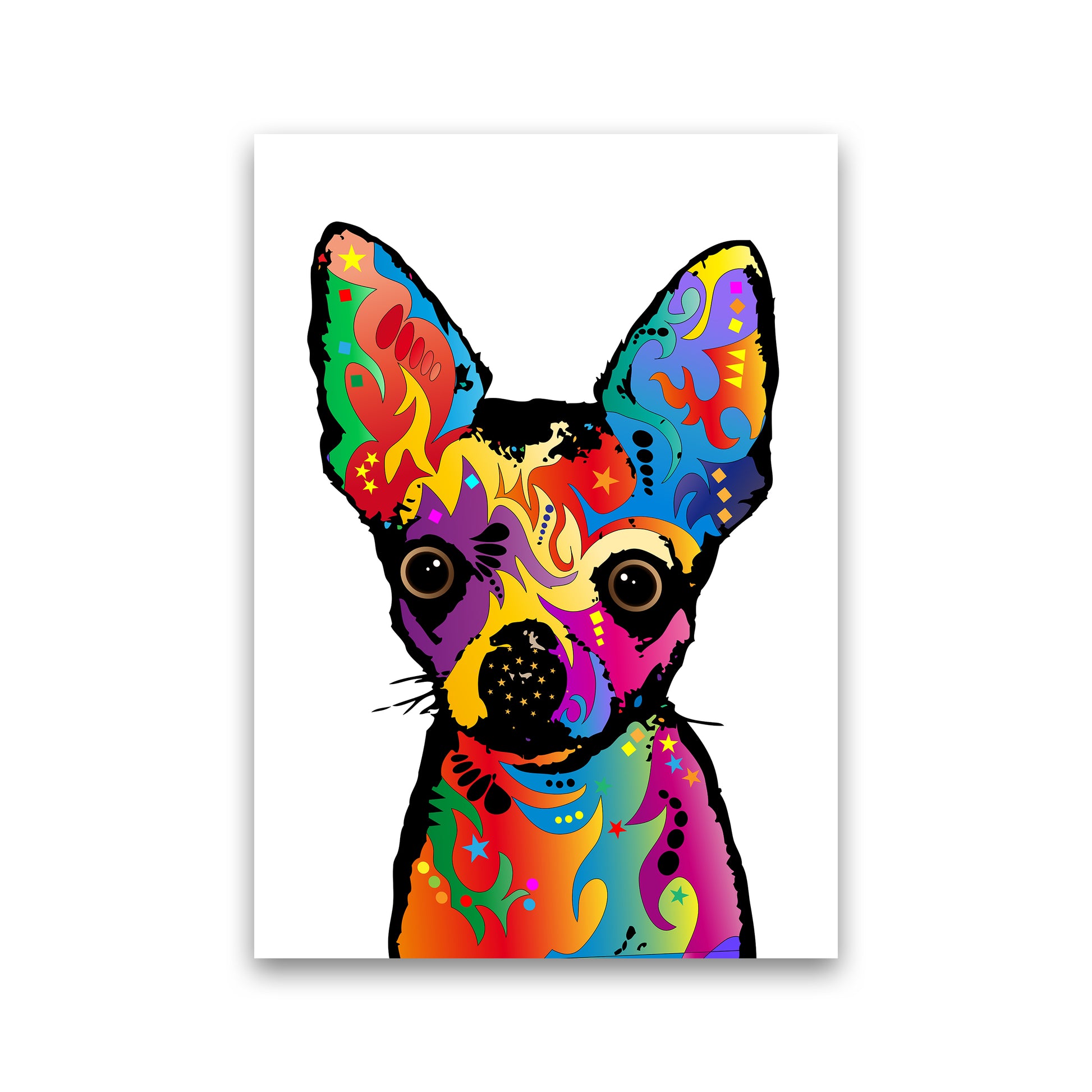 Chihuahua Dog White Art Print by Michael Tompsett Print Only