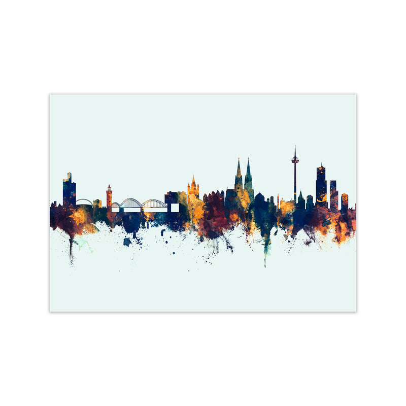 Cologne Germany Skyline Blue Orange Art Print by Michael Tompsett Print Only