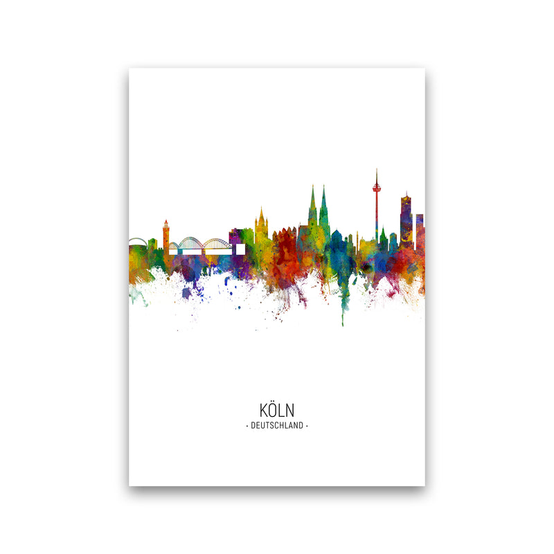 Cologne Germany Skyline Portrait Art Print by Michael Tompsett Print Only