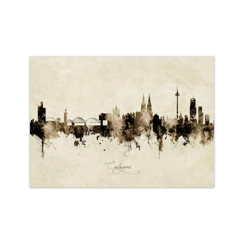 Cologne Germany Skyline Vintage Art Print by Michael Tompsett Print Only