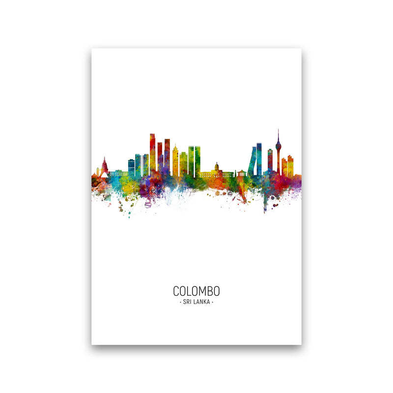 Colombo Sri Lanka Skyline Portrait Art Print by Michael Tompsett Print Only