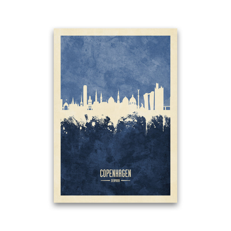 Copenhagen Denmark Skyline Portrait Navy Art Print by Michael Tompsett Print Only