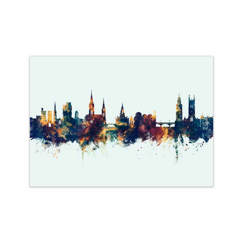 Cork Ireland Skyline Blue Orange Art Print by Michael Tompsett Print Only