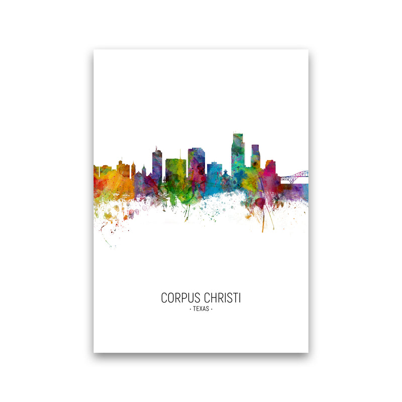 Corpus Christi Texas Skyline Portrait Art Print by Michael Tompsett Print Only