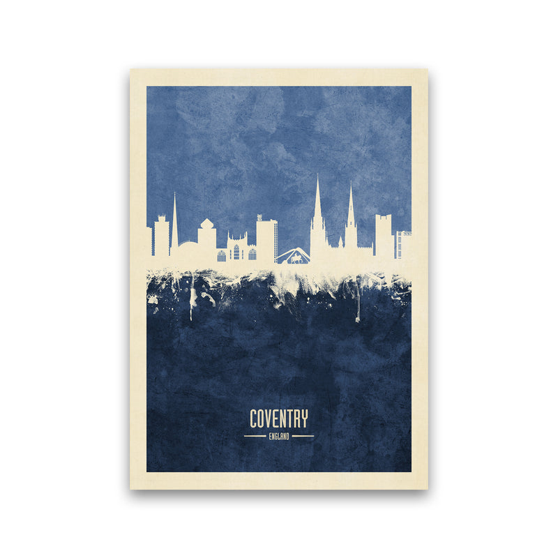 Coventry England Skyline Portrait Navy Art Print by Michael Tompsett Print Only