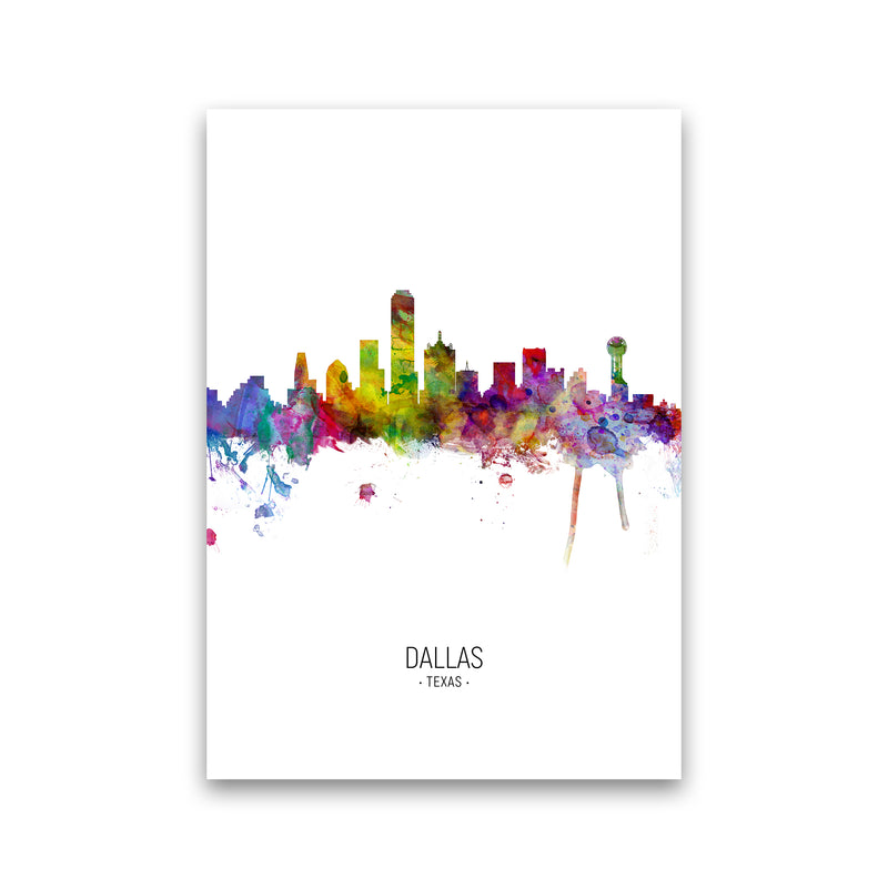 Dallas Texas Skyline Portrait Art Print by Michael Tompsett Print Only