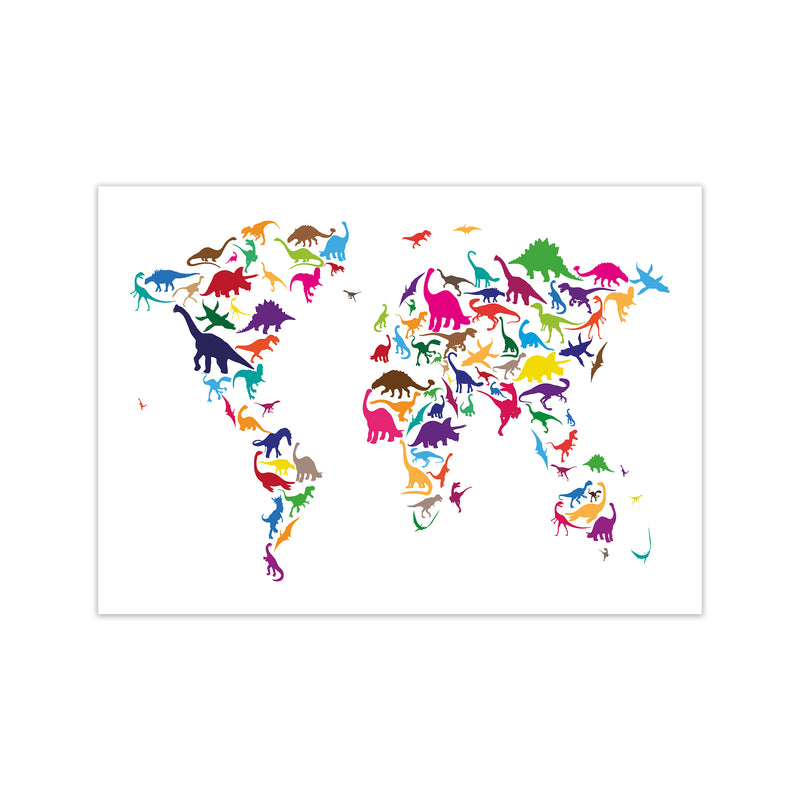 Dinosaur Map Colours Art Print by Michael Tompsett Print Only