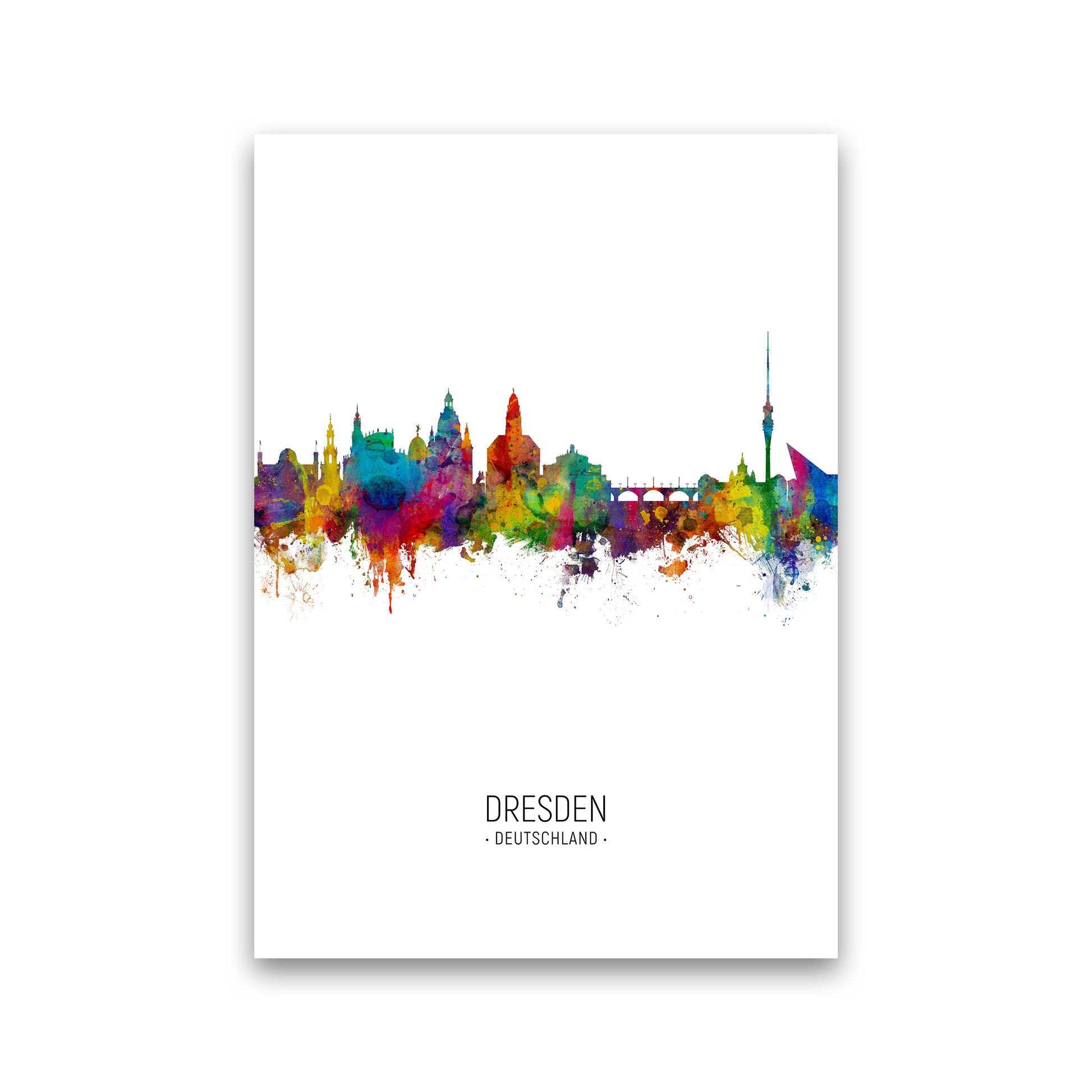 Dresden Germany Skyline Portrait Art Print by Michael Tompsett Print Only