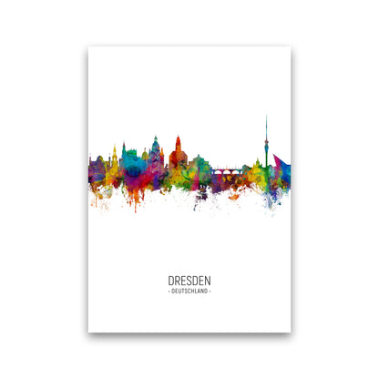 Dresden Germany Skyline Portrait Art Print by Michael Tompsett Print Only