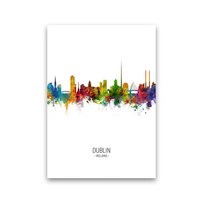 Dublin Ireland Skyline Portrait Art Print by Michael Tompsett Print Only