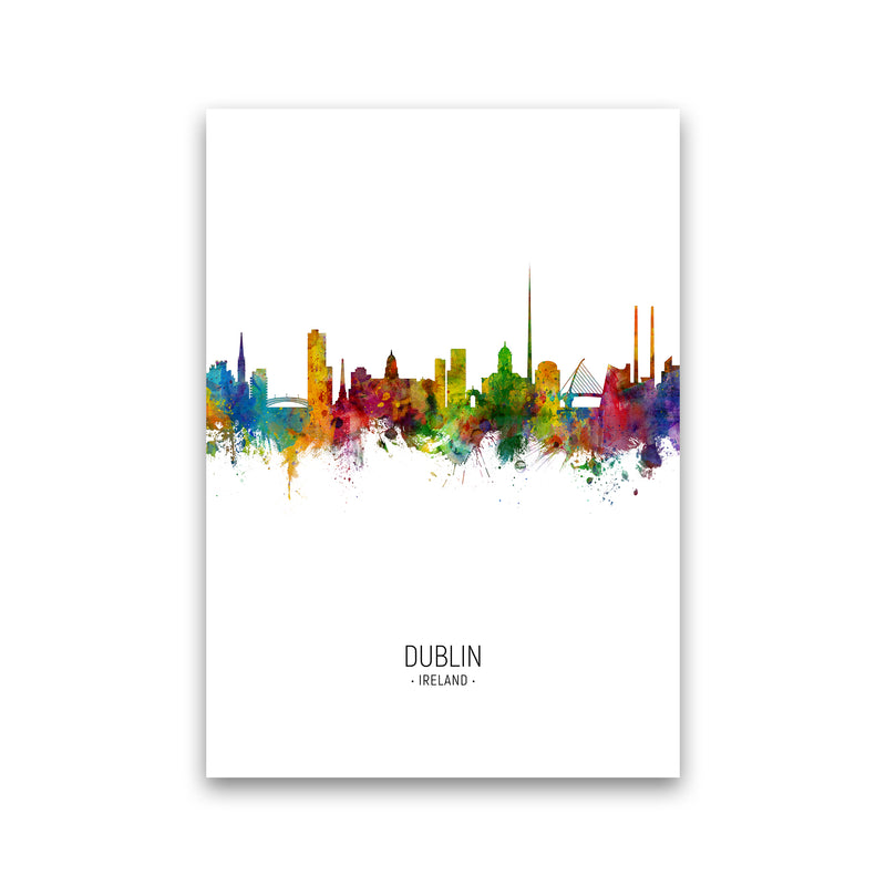 Dublin Ireland Skyline Portrait Art Print by Michael Tompsett Print Only