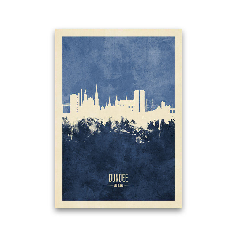 Dundee Scotland Skyline Portrait Navy Art Print by Michael Tompsett Print Only