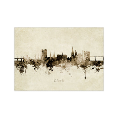 Dundee Scotland Skyline Vintage Art Print by Michael Tompsett Print Only