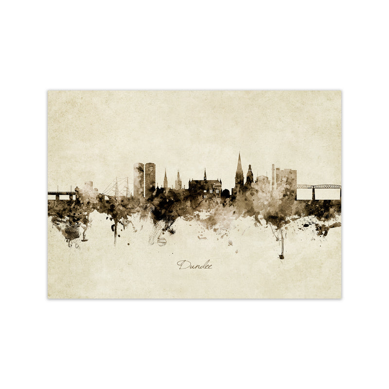Dundee Scotland Skyline Vintage Art Print by Michael Tompsett Print Only