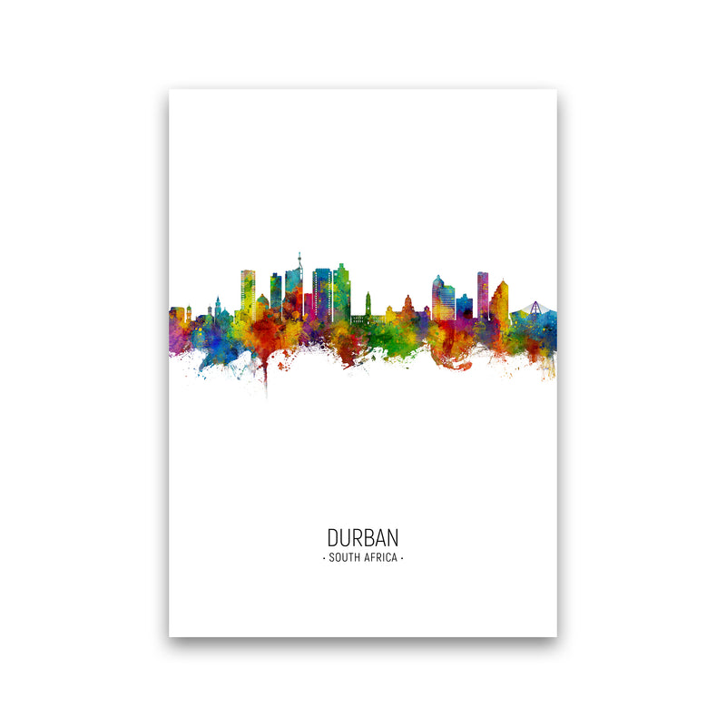 Durban South Africa Skyline Portrait Art Print by Michael Tompsett Print Only